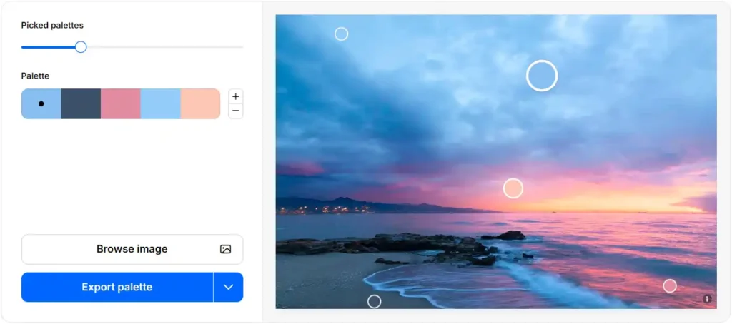 Screenshot of Coolors.co’s Color Picker from Image