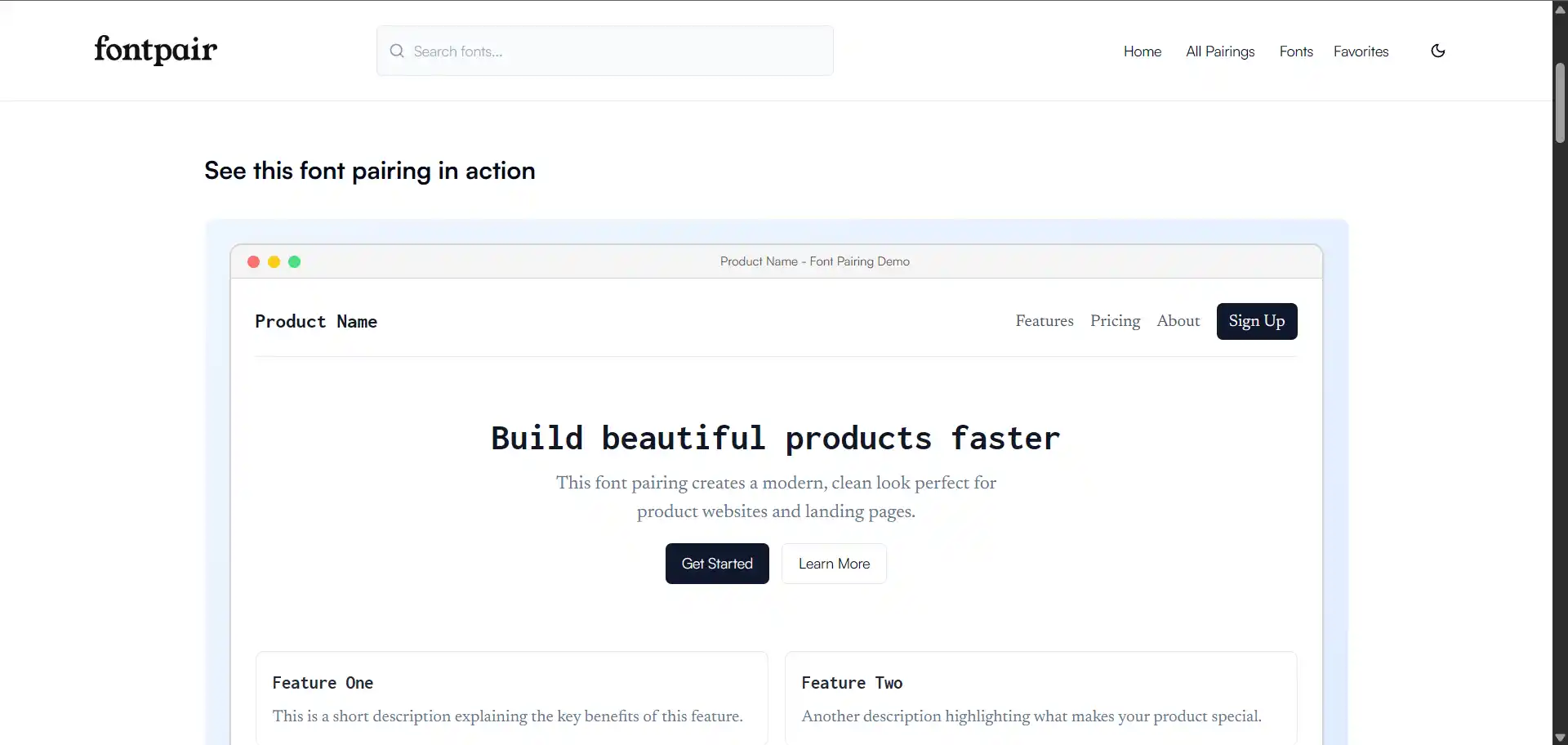 Fontpair pair preview's screenshot Fontpair pair preview's screenshot